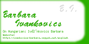 barbara ivankovics business card